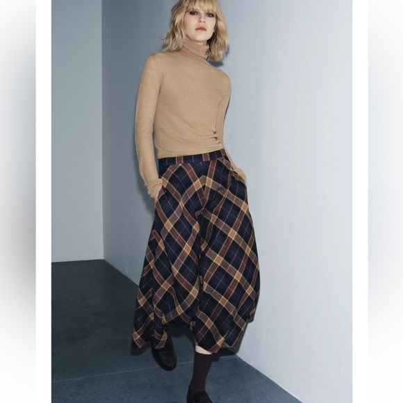 ZARA WOMAN CHECK CAPE SKIRT ZW COLLECTION LIMITED EDITION - Picture 3 of 9